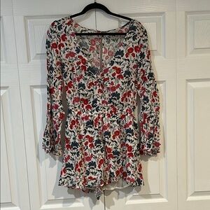 American Eagle Outfitters Floral Adjustable Tie Front  Romper